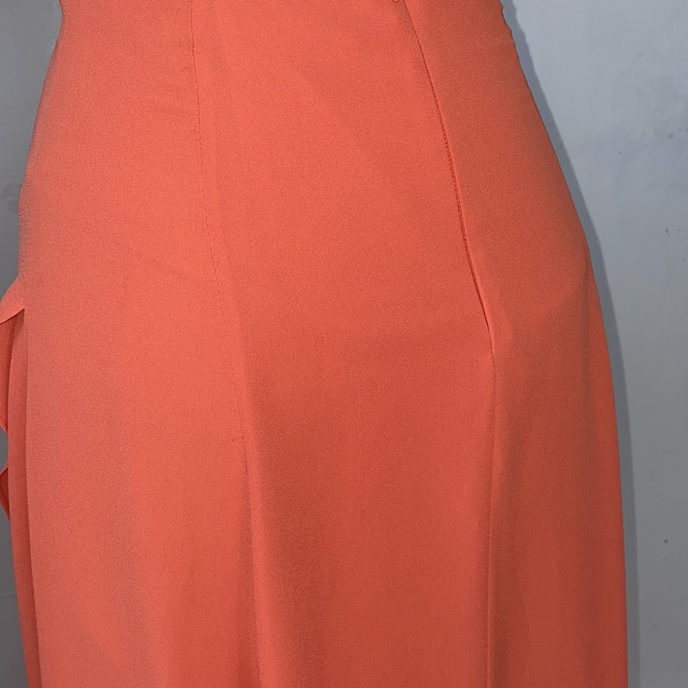 Fame and Partners Orange Chiffon Dress 4 - Picture 9 of 11